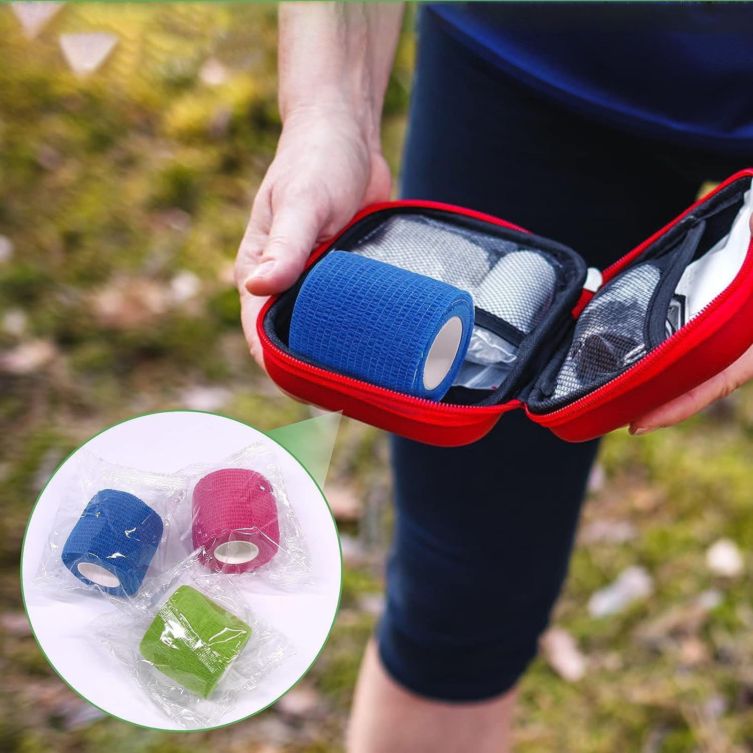 ラテックスフリー応急処置キット、柔軟なラップ粘着包帯