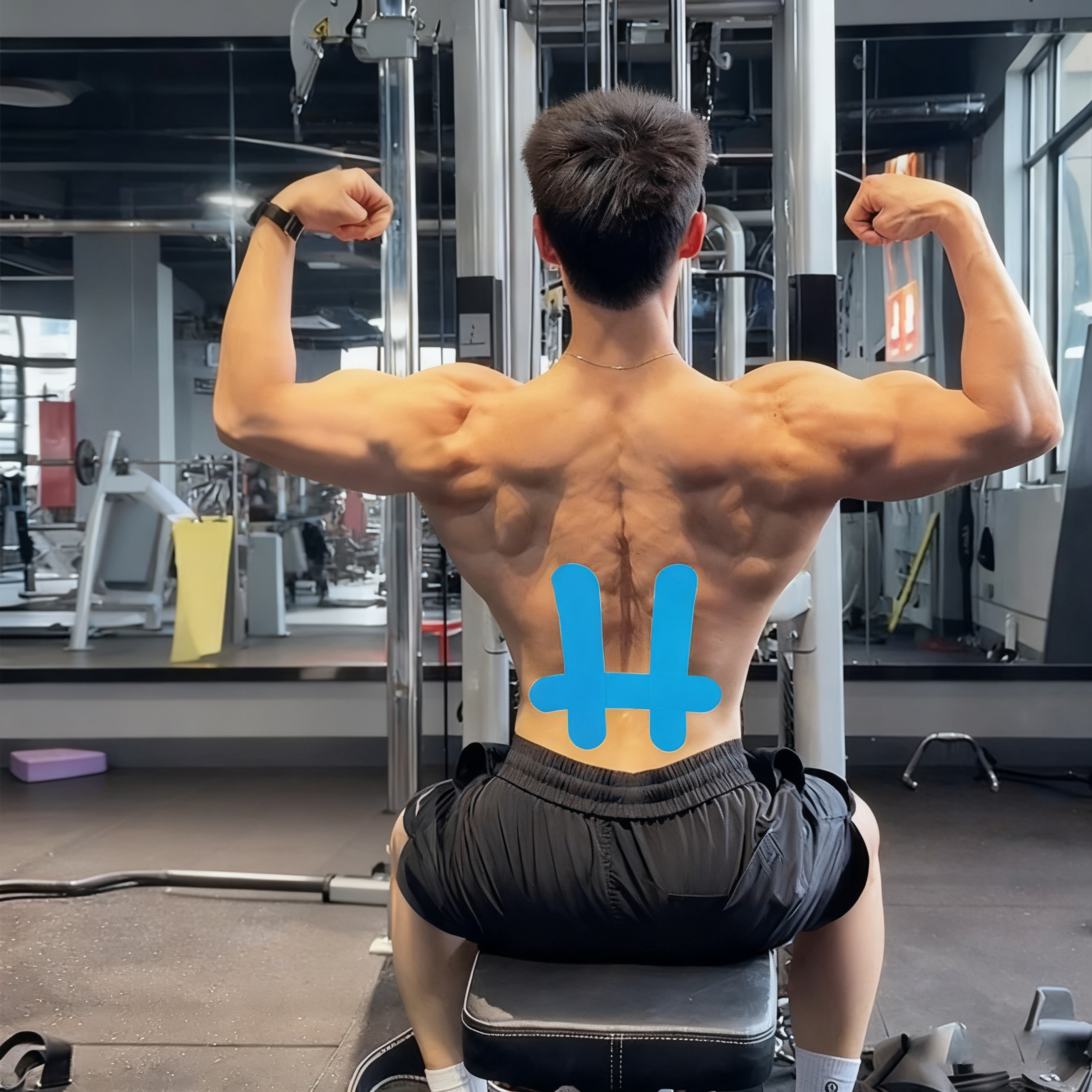 プレカット形状キネシオロジーテープ背中用筋肉パッチ